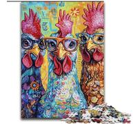 Puzzles 1000 pièces pour Adolescents, Cadeaux Trois Poules, Jouets éducatifs, Jeux Anti-Stress, Interaction Parent-Enfant (Taille 50x75cm)