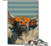 Puzzles 1000 pièces pour Adolescents, Cadeaux Vache des Highlands, Difficile, avec des pièces entièrement emboîtables de Formes aléatoires (Taille 26x38cm)