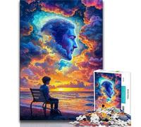 Puzzles 1000 pièces pour Adolescents, Cadeaux, Visage Humain, Nuage coloré, Puzzle 1000 pièces, Anniversaire Unique et Cadeaux pour Les Enfants de 14 Ans et Plus (Taille 75x50cm)