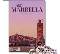 Puzzles 1000 pièces pour Adolescents, Cadeaux, Visite de Marbella, pour Les 14 Ans et Plus, pour s'amuser en Famille et Jouer, Collection d'artistes, Beaux-Arts, 26x38cm