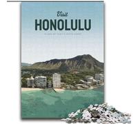 Puzzles 1000 pièces pour Adolescents, Cadeaux Visitez Honolulu, pour Les 14 Ans et Plus, pour s'amuser en Famille et Jouer en soirée, Collection d'artistes, Beaux-Arts 75x100cm