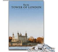 Puzzles 1000 pièces pour Adolescents, Cadeaux Visitez la Tour de Londres Difficile à compléter mais Amusant et Humoristique avec Une Affiche Assortie et Une Feuille de Questions (50x75cm) 1000 pièces