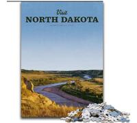 Puzzles 1000 pièces pour Adolescents, Cadeaux, visitez Le Dakota du Nord, pour Les 14 Ans et Plus, pour s'amuser en Famille et Jouer, Collection d'artistes, Beaux-Arts 50x75cm