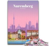 Puzzles 1000 pièces pour Adolescents, Cadeaux Voyage à Nuremberg, adaptés aux 14 Ans et Plus, Jeux familiaux, à Offrir en Cadeau à Toute la Famille (Taille 38x26cm)