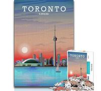 Puzzles 1000 pièces pour Adolescents, Cadeaux, Voyage à Toronto, Ontario, Art, Difficile à réaliser, mais Amusant et Humoristique, Cadeau d'anniversaire, Cadeaux, Art Mural (75x50cm)