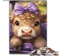 Puzzles 1000 pièces pour Adolescents, Cadeaux Yak en Lavande, adaptés aux 14 Ans et Plus, décoration d'intérieur, à Offrir en Cadeau à Toute la Famille (Taille 50x75cm)