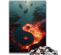 Puzzles 1000 pièces pour Adolescents, Cadeaux Yin et Yang, Jeux de détente, Jeu éducatif pour Anniversaire, Noël, à partir de 14 Ans, 26x38cm