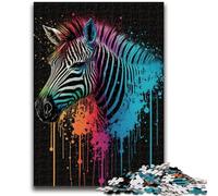 Puzzles 1000 pièces pour Adolescents, Cadeaux zèbre colorés pour Jeu éducatif, défi, Cadeau d'anniversaire, Cadeaux 50x75cm