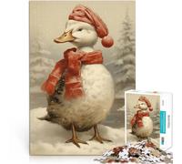 Puzzles 1000 pièces pour Adolescents Canard de Noël enneigé Jouets de Divertissement Familial Œuvre d'art 38x26cm