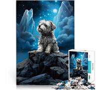 Puzzles 1000 pièces pour Adolescents Caniche sur Un Rocher Jouets éducatifs d'apprentissage Excellent Cadeau pour Les Jeux 38x26cm