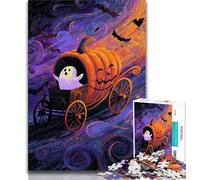 Puzzles 1000 pièces pour Adolescents,Carrosse Citrouille d'halloween,Jouet éducatif et décompressant,Chaque pièce est Unique - Jeu Familial Stimulant et Amusant,adapté aux Enfants de 14 Ans et Plus.