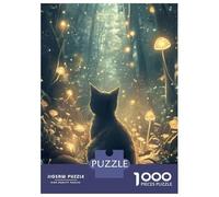 Puzzles 1000 Pièces pour Adolescents Cat in Enchanted Forest Puzzles pour Adultes - Décoration Murale - Analyse Et Logique - Stimule Le Cerveau 52x38cm/1000pcs
