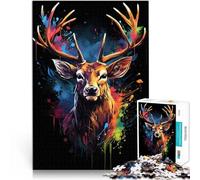 Puzzles 1000 pièces pour Adolescents Cerf Aquarelle Réduction du Stress intéressante Convient pour la décoration de Bureau 38x26cm