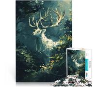Puzzles 1000 pièces pour Adolescents Cerf Blanc dans la Jungle pour Le Jeu éducatif Challenge Toy Bon Cadeau 52x38cm