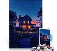 Puzzles 1000 pièces pour Adolescents Chalet Confortable au crépuscule défi éducatif est idéal comme Cadeau pour Toute la Famille 75x50cm