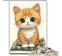 Puzzles 1000 pièces pour Adolescents Chat Assis sur Le Tapis pour Les 14 Ans et Plus Jeux de Famille Jeu de Noël Cadeaux pour Femmes 50x75cm