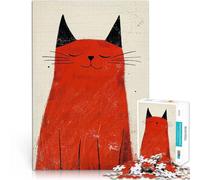 Puzzles 1000 pièces pour Adolescents Chat Rouge Zen Entraînez Votre Cerveau et Vos Mains Renforcer l'amour Entre Les Couples 75x50cm