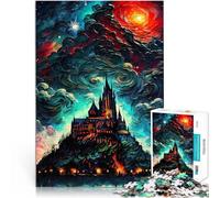 Puzzles 1000 pièces pour Adolescents Château Fantastique la Nuit Jouets éducatifs d'apprentissage Décoration Parfaite 38x26cm