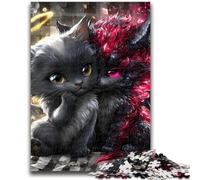 Puzzles 1000 pièces pour Adolescents, Chaton Diable, Anti-Stress, défi Difficile, à Offrir en Cadeau à Toute la Famille, 50x75cm