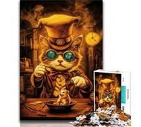 Puzzles 1000 pièces pour Adolescents Chef Cat 1000 pièces pour Adolescents réduction du Stress intéressante Interaction Parent-Enfant 26x38cm