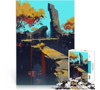 Puzzles 1000 pièces pour Adolescents Chemin de Pierre en ruine Jouets de Jeu pour Cadeau Familial Une œuvre d'art 75x50cm