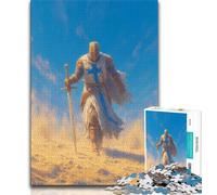 Puzzles 1000 pièces pour Adolescents, Chevaliers médiévaux, Puzzles pour Adultes, Anti-Stress, séjour, Tuer Le Temps, liste de souhaits avec Le Père Noël (Taille 38x26cm)