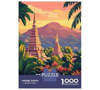 Puzzles 1000 Pièces pour Adolescents Chiang Mai Sunset Puzzles pour Adultes Jeux Relaxants Découpe De Précision Cadeaux pour Les Amis Et La Famille 52x38cm/1000pcs