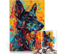 Puzzles 1000 pièces pour Adolescents Chien Hippie Jouets éducatifs d'apprentissage Chaque pièce est Unique - Jeu Familial Stimulant et Amusant 75x50cm