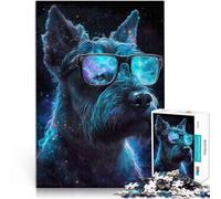 Puzzles 1000 pièces pour Adolescents Chien Schnauzer Miniature Jouets de Jeu pour Cadeau Familial Décoration Parfaite 75x50cm