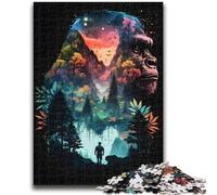 Puzzles 1000 pièces pour Adolescents Chimpanzés Aidez Le Cerveau à exercer Jouets addictifs pour cultiver la Patience Décoration Murale 50x75cm