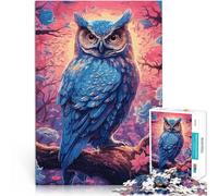 Puzzles 1000 pièces pour Adolescents Chouette Aquarelle sur Une Branche Jeu intellectuel Car C'est Un pour Toute la Famille 38x26cm