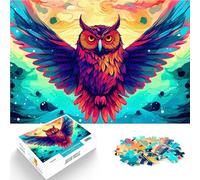 Puzzles 1000 pièces pour Adolescents Chouette colorée Jouet éducatif d'apprentissage est idéal comme Cadeau pour Toute la Famille 38x52cm