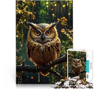 Puzzles 1000 pièces pour Adolescents Chouette Noire dorée Jouet éducatif intellectuel décompressant Super Cadeau 52x38cm