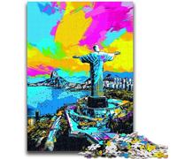Puzzles 1000 pièces pour Adolescents Christ Rédempteur Anti-Stress Défi Difficile Chaque pièce est Unique - Jeu Familial Amusant et Stimulant 38x26cm