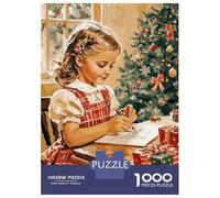 Puzzles 1000 Pièces pour Adolescents Christmas Letter Writing Puzzle Jouet Décoration Murale Vacances À La Maison Cadeaux pour Les Amis Et La Famille 70x50cm/1000pcs