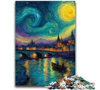 Puzzles 1000 pièces pour Adolescents, Ciel étoilé, Bateau, Jeux éducatifs, décoration d'intérieur, Collection d'artistes, Beaux-Arts, 50x75cm