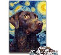 Puzzles 1000 pièces pour Adolescents Ciel Nocturne Labrador Convient aux 14 Ans et Plus Jeu Stimulant Excellent Cadeau pour Les Jeux 50x75cm