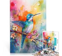 Puzzles 1000 pièces pour Adolescents Colibri à l'aquarelle pour Le Jeu éducatif Challenge Toy Idées Cadeaux 75x50cm