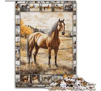 Puzzles 1000 pièces pour Adolescents, Collage de Chevaux, Jouet éducatif et décompressant, Cadeau d'anniversaire, décoration Murale (Taille 50x75cm)