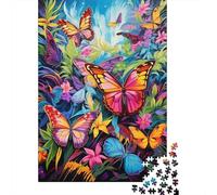 Puzzles 1000 Pièces pour Adolescents Colorful Butterfly Garden-7 Puzzle Jeux Relaxants, Amusants Et Humoristiques Cadeau d'anniversaire, Cadeaux, 38x26cm/1000pcs