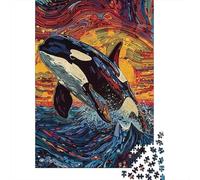 Puzzles 1000 Pièces pour Adolescents Colorful Orca Art Print-1 Puzzle Jeux Relaxants, Amusants Et Humoristiques Cadeau d'anniversaire, Cadeaux, 38x26cm/1000pcs