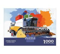 Puzzles 1000 Pièces pour Adolescents Combine Harvester Gifts for Farmers Puzzles pour Adultes - Décoration Murale - Analyse Et Logique - Stimule Le Cerveau 70x50cm/1000pcs