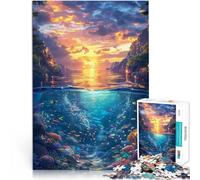 Puzzles 1000 pièces pour Adolescents Coucher de Soleil sous-Marin surréaliste Jeu Stimulant Collection d'artistes, Beaux-Arts 52x38cm