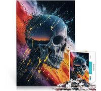 Puzzles 1000 pièces pour Adolescents Crâne céleste Compétition de Vitesse Manuelle Activités Amusantes à la Maison, Cadeaux d'anniversaire, Cadeaux de Voyage, 75x50cm