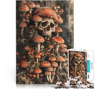 Puzzles 1000 pièces pour Adolescents Crâne Champignons Mort Jouet éducatif d'apprentissage Améliorer la mémoire 38x26cm