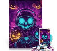Puzzles 1000 pièces pour Adolescents Crâne de Joueur d'halloween Jouets à Faire soi-même Renforcer l'amour Entre Les Couples 75x50cm
