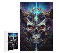 Puzzles 1000 pièces pour adolescents Crâne Majesty Puzzle d'art numérique pour adultes Jeux de relaxation UNE œuvre d'art pour anniversaire, Noël 1000 pièces