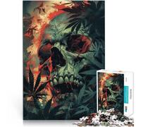Puzzles 1000 pièces pour Adolescents Crâne Tropical Séjour Anti-Stress pour Tuer Le Temps avec Affiche et Feuille de Questions correspondantes 38x26cm