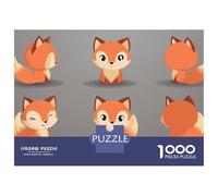 Puzzles 1000 Pièces pour Adolescents Cute Cartoon Fox Character Puzzles pour Adolescents, Jouets, Décoration Murale, Cadeaux pour Femmes, Cadeau d'anniversaire, Cadeaux, 38x26cm/1000pcs