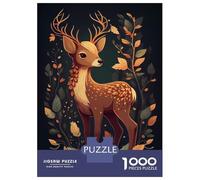 Puzzles 1000 Pièces pour Adolescents Cute Deer Animal Cartoon Puzzles pour Adultes - Jeux De Construction - Découpe De Précision - Stimule Le Cerveau 52x38cm/1000pcs